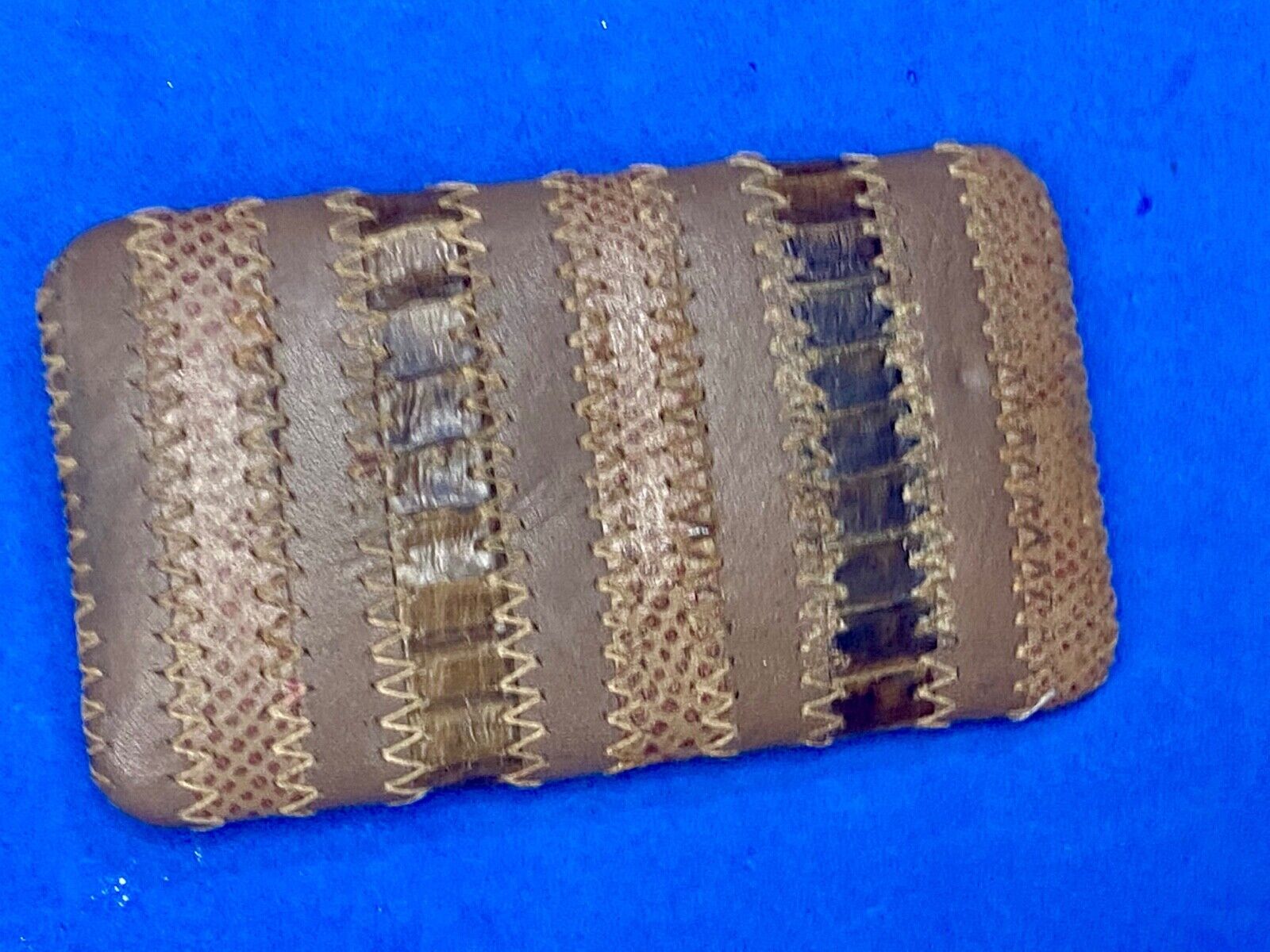 Artisan mixed material leather scarf shoe purse belt buckle   - unknown to me! 