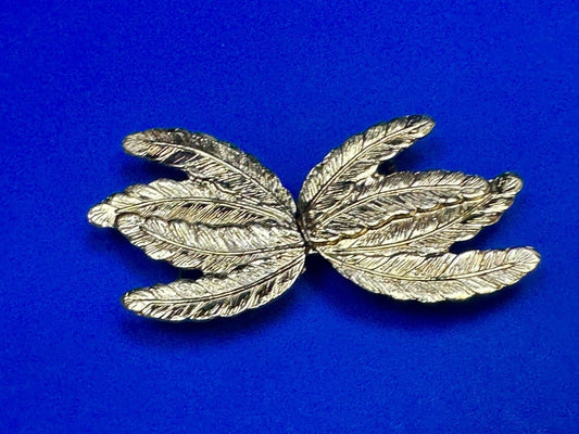 Two piece Leaf Pattern Interlocking white or light gold color belt buckle