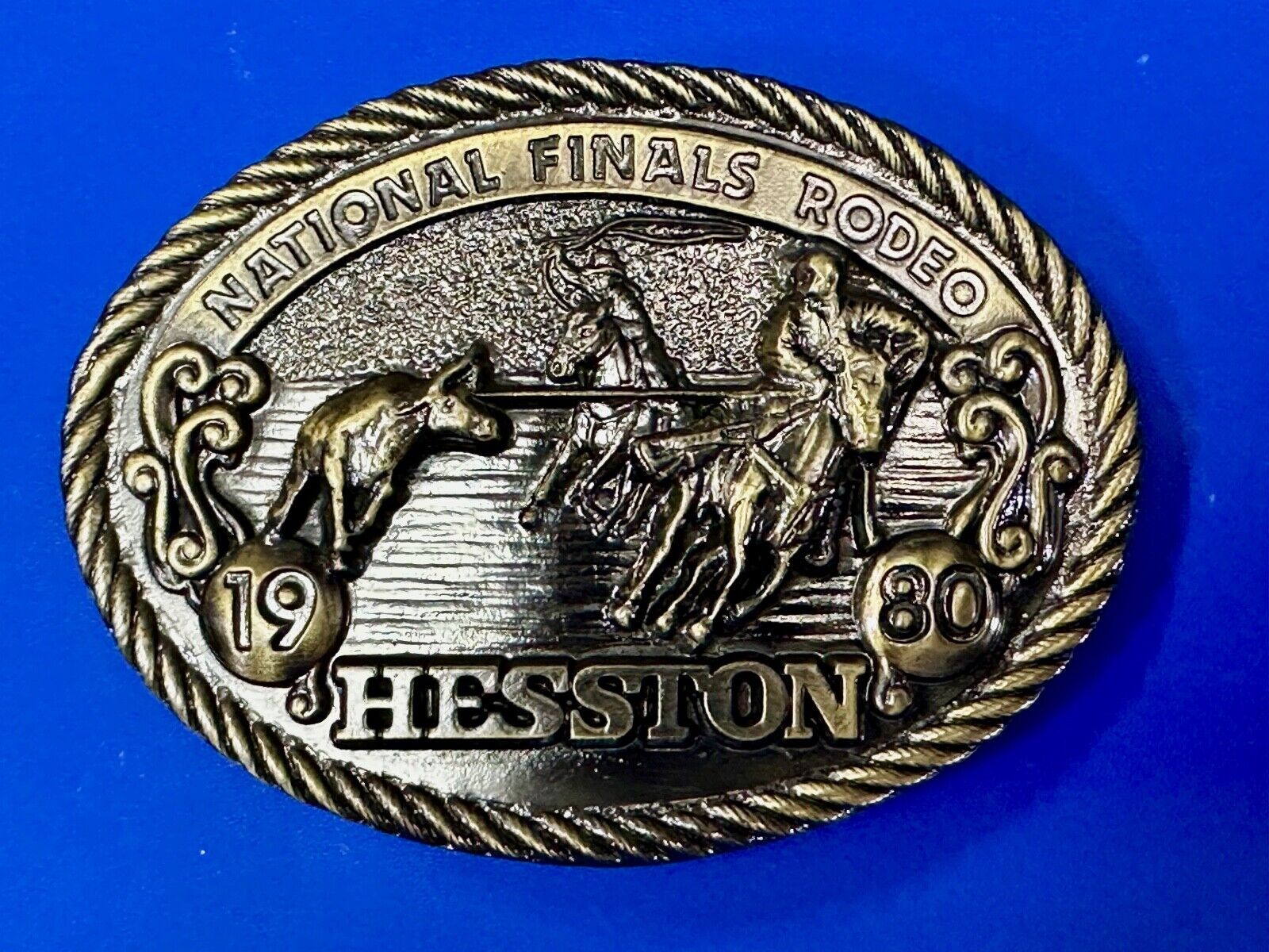 1980 Hesston National Finals Rodeo NFR Limited Edition Collectors Belt Buckle