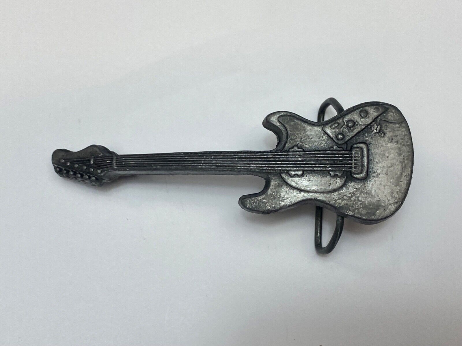 Vintage Electric Guitar - 6 String Rock Band Music Belt Buckle by Baron