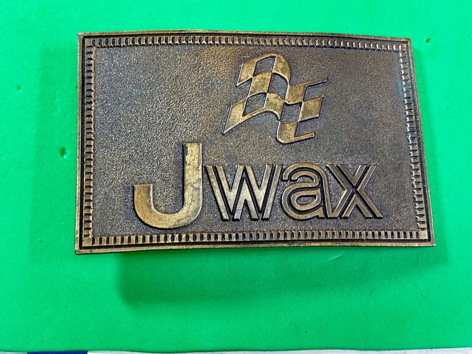 Vintage Jwax Belt Buckle By Lewis   Auto Wax Car Shine!    