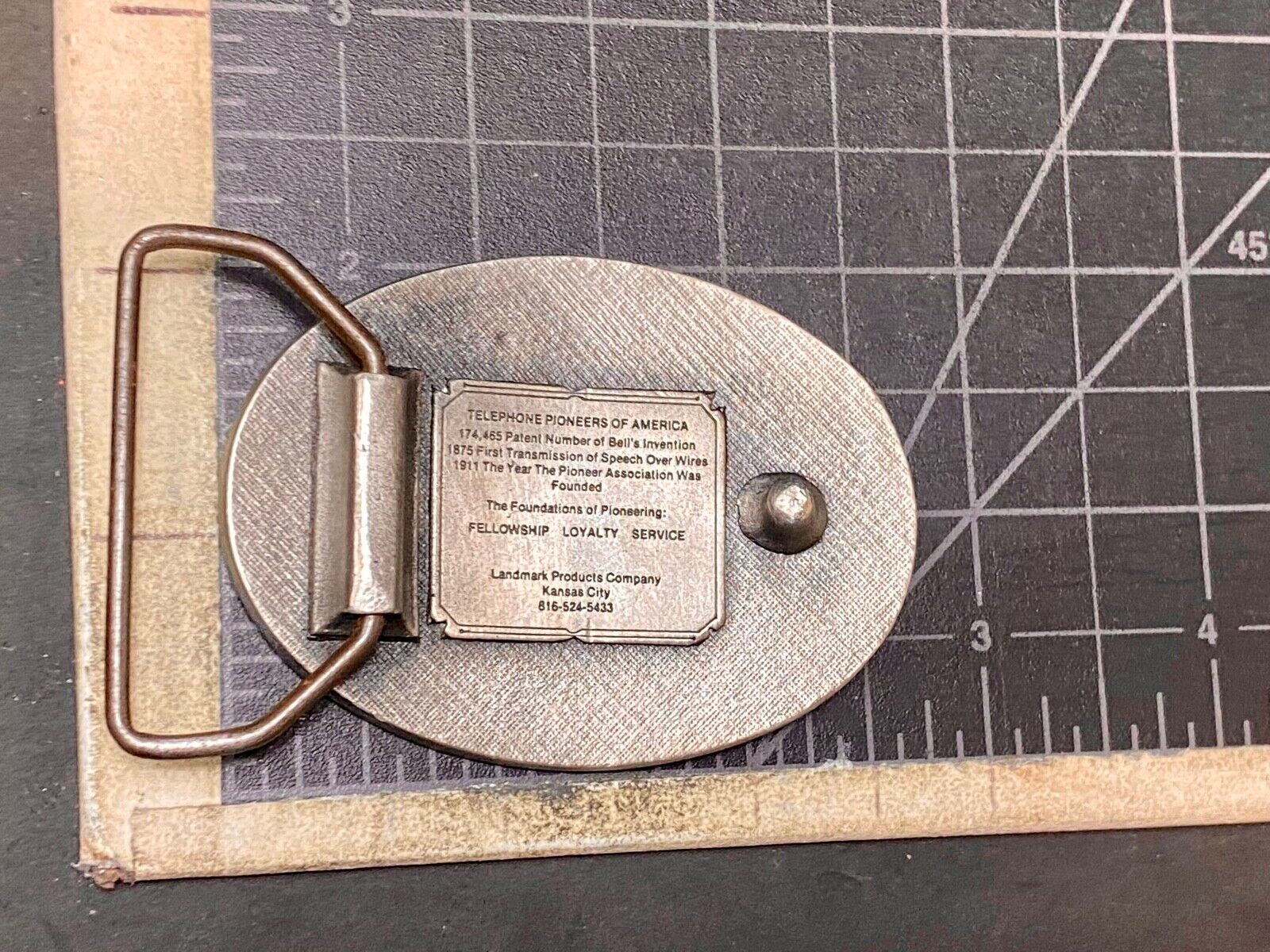 Telephone Pioneer of America Vtg. Telecommunications Commemorative Baron Buckle
