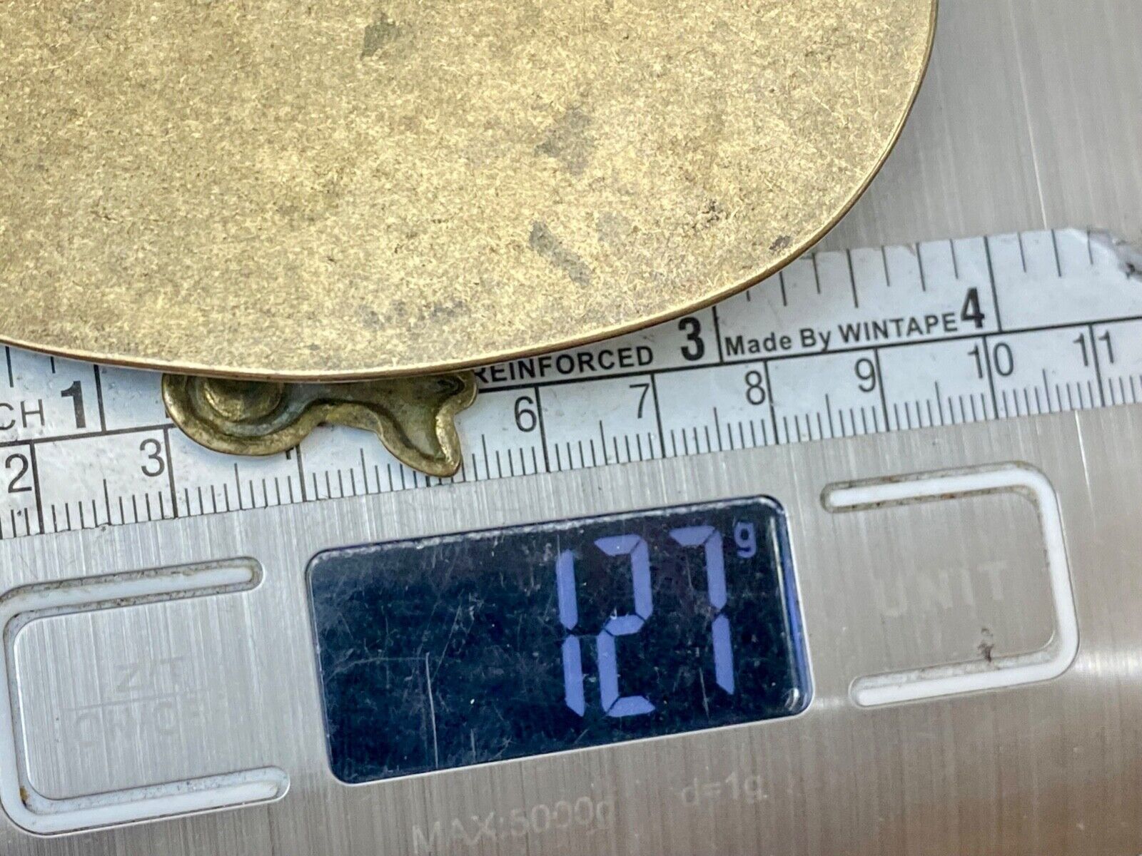 AT ONCE -  Desk Organizer Clip 3.5" x 2" LARGE Vintage Solid Brass paper holder