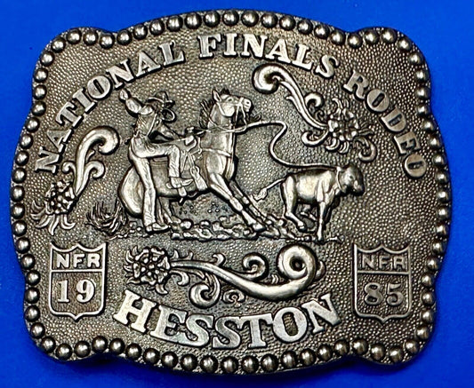 1985 NFR National Finals Rodeo Adult Size belt buckle by Fred Fellows