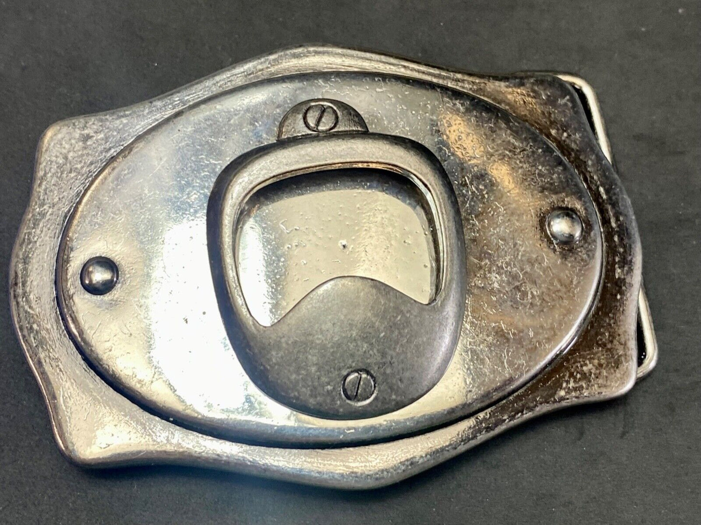 4" WIDE NOVELTY BELT BUCKLE AND BOTTLE OPONER -ULTIMATE BAR PICK UP LINE!