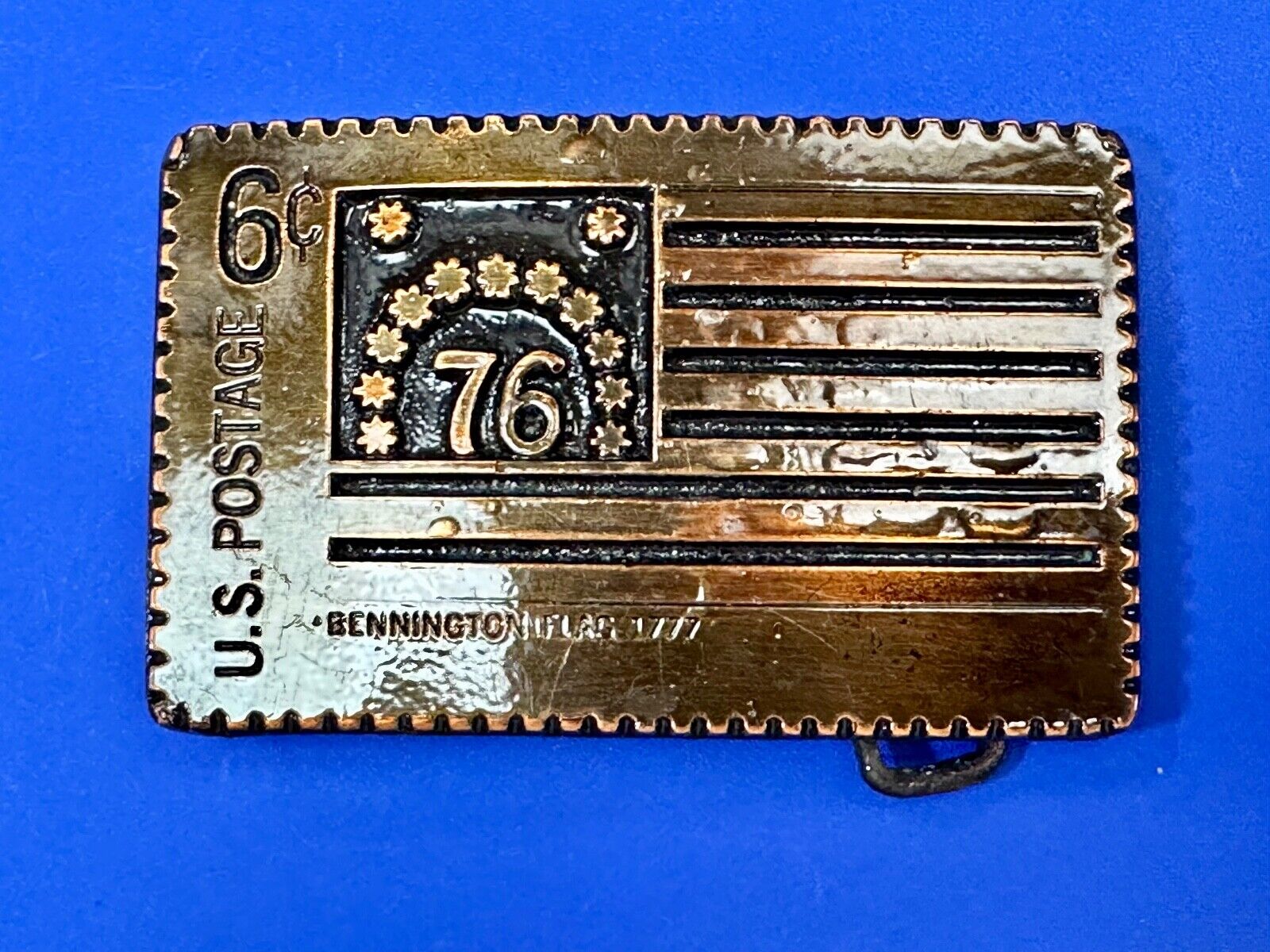 US STAMP Bicentennial celebration America figural belt buckle by Oden