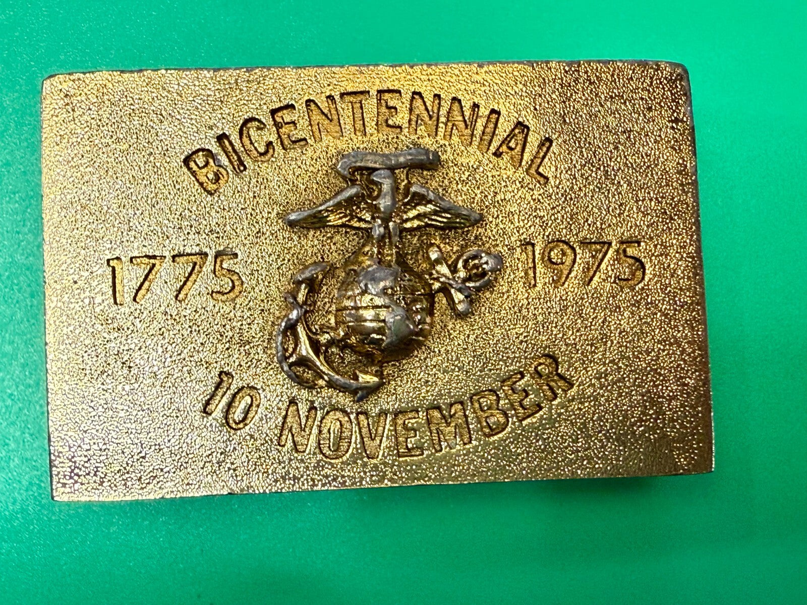 US Marine Corps Bicentennial 1775-1975 November 10 Commemorative Belt Buckle
