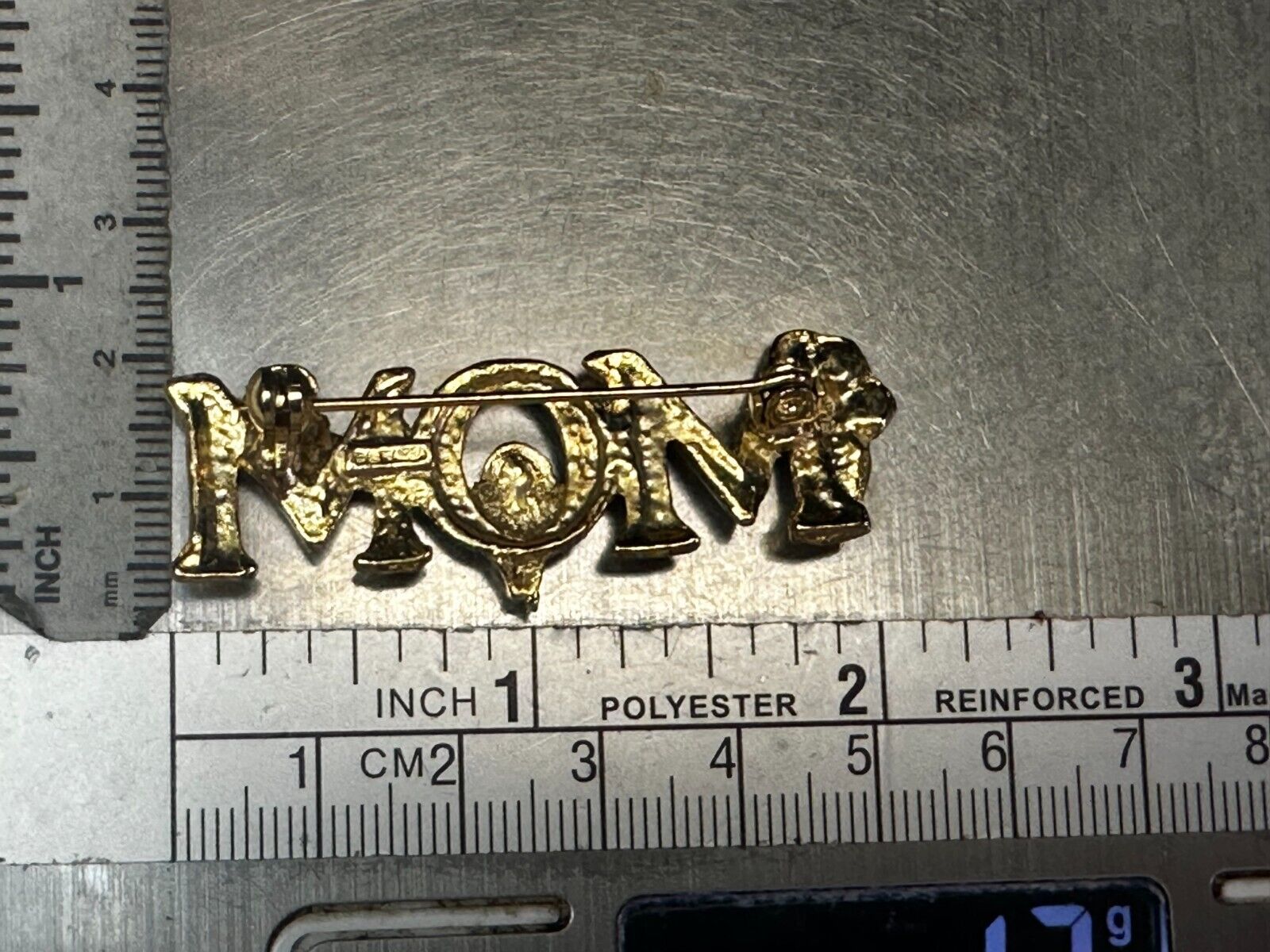 Angel MOM Mothers Day Gift Gold Tone Brooch Pin Signed  L. Razza