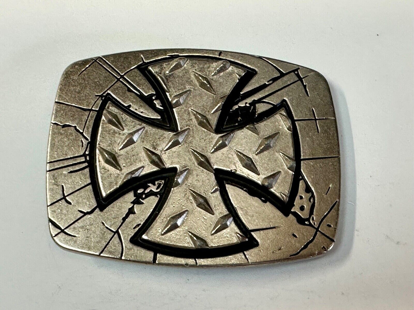 Unique Maltese Iron Cross silver & black color Chrome brand Belt Buckle