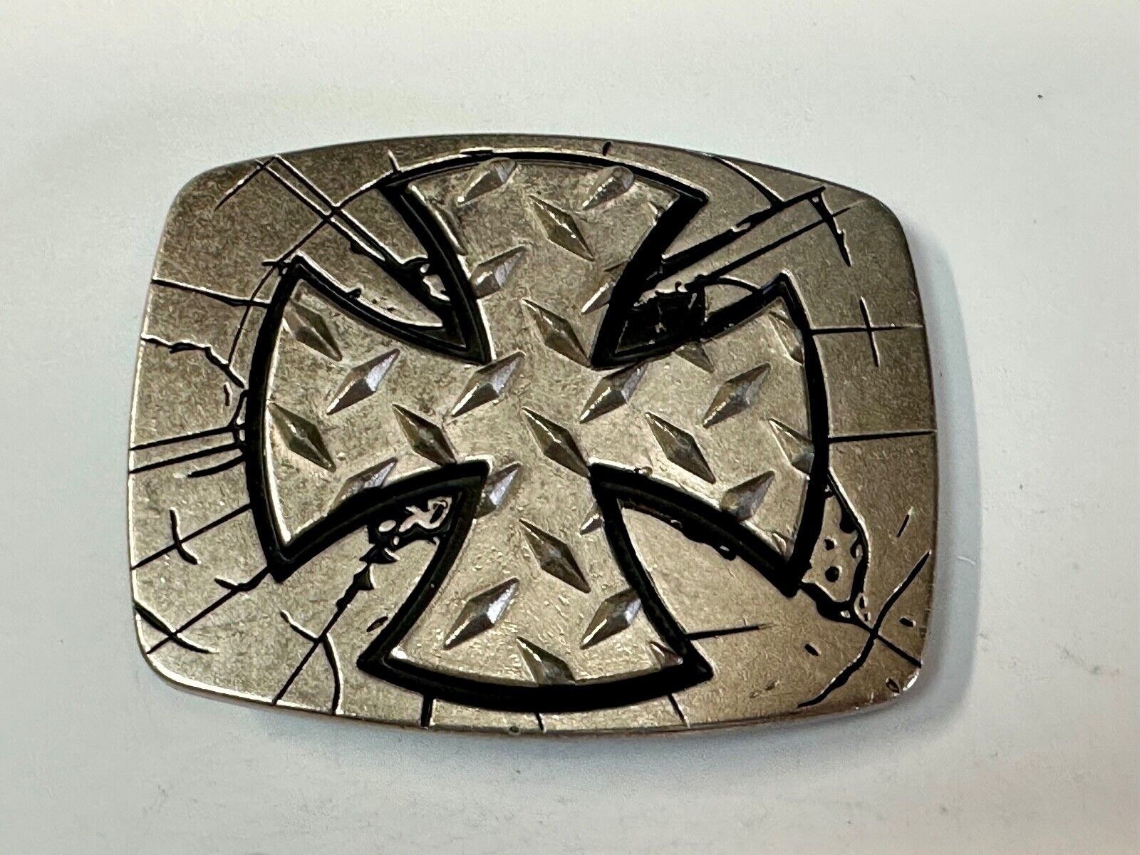 Unique Maltese Iron Cross silver & black color Chrome brand Belt Buckle