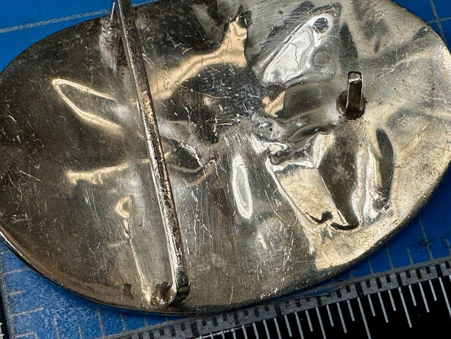 Abalone Shell Butterfly - Gorgeous vintage raised sterling silver?  belt buckle