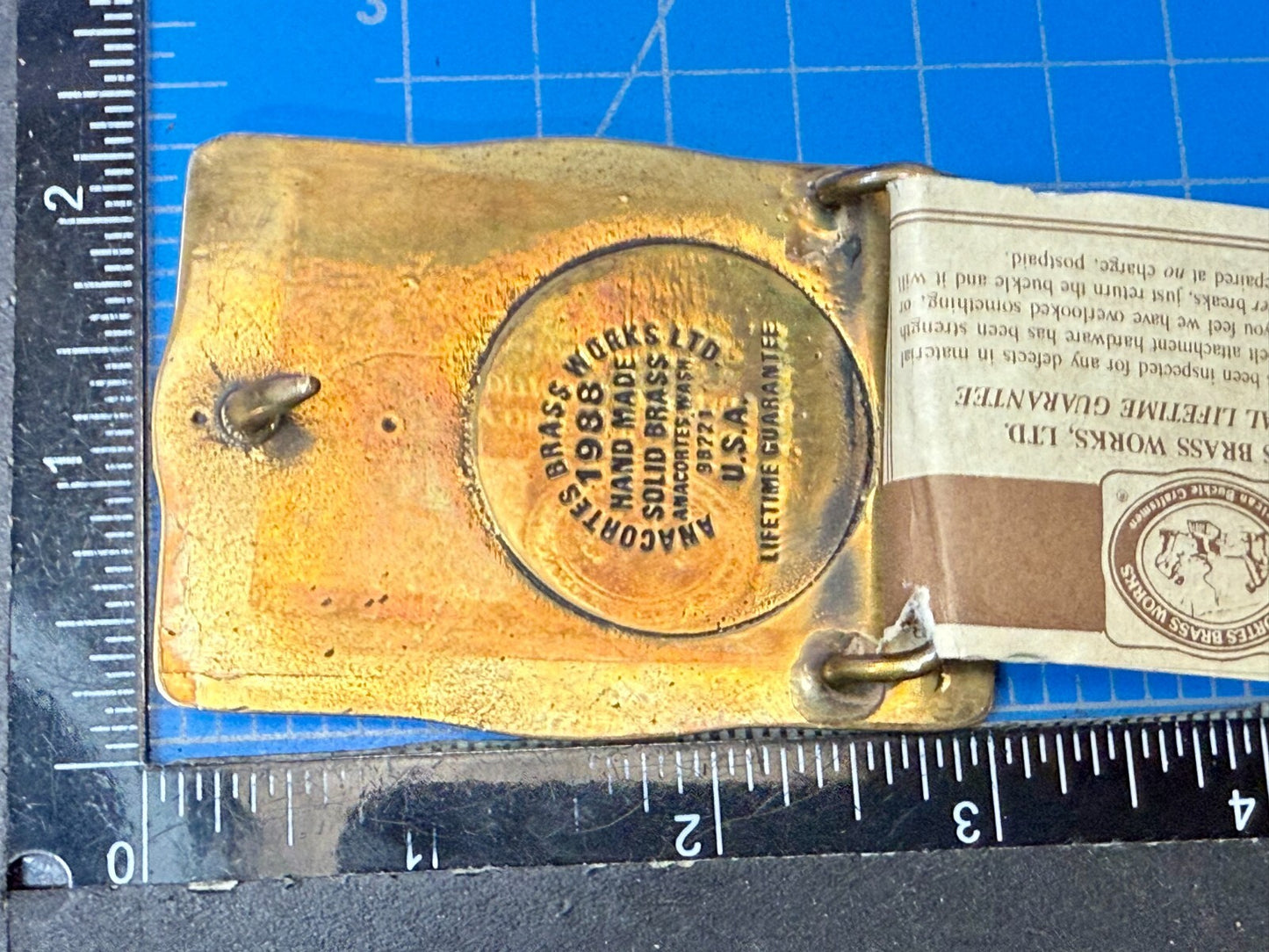 Albany Paper Mill 1,000,000 Safe Hours Solid Brass 1988 Anacortes Belt Buckle