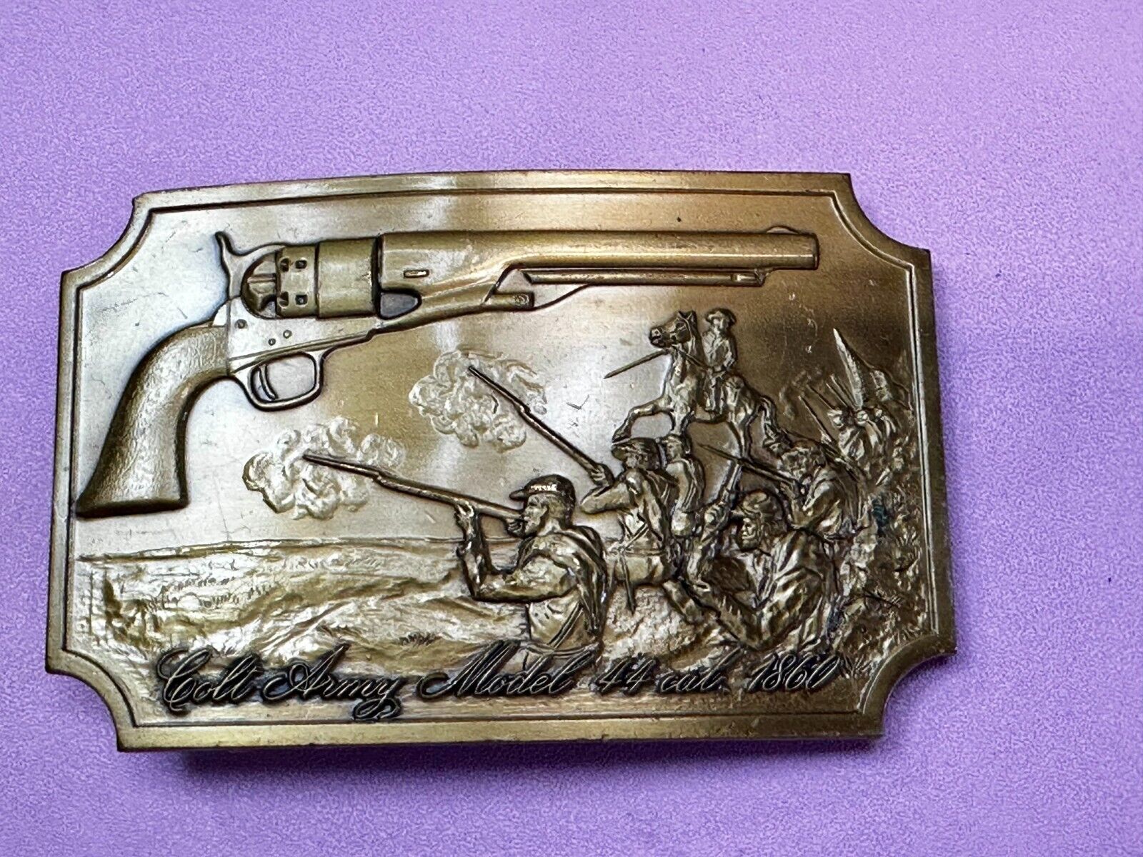 1980 Army Colt Revolvers Guns Firearms Vintage Sam Colt 44 cal Belt Buckle