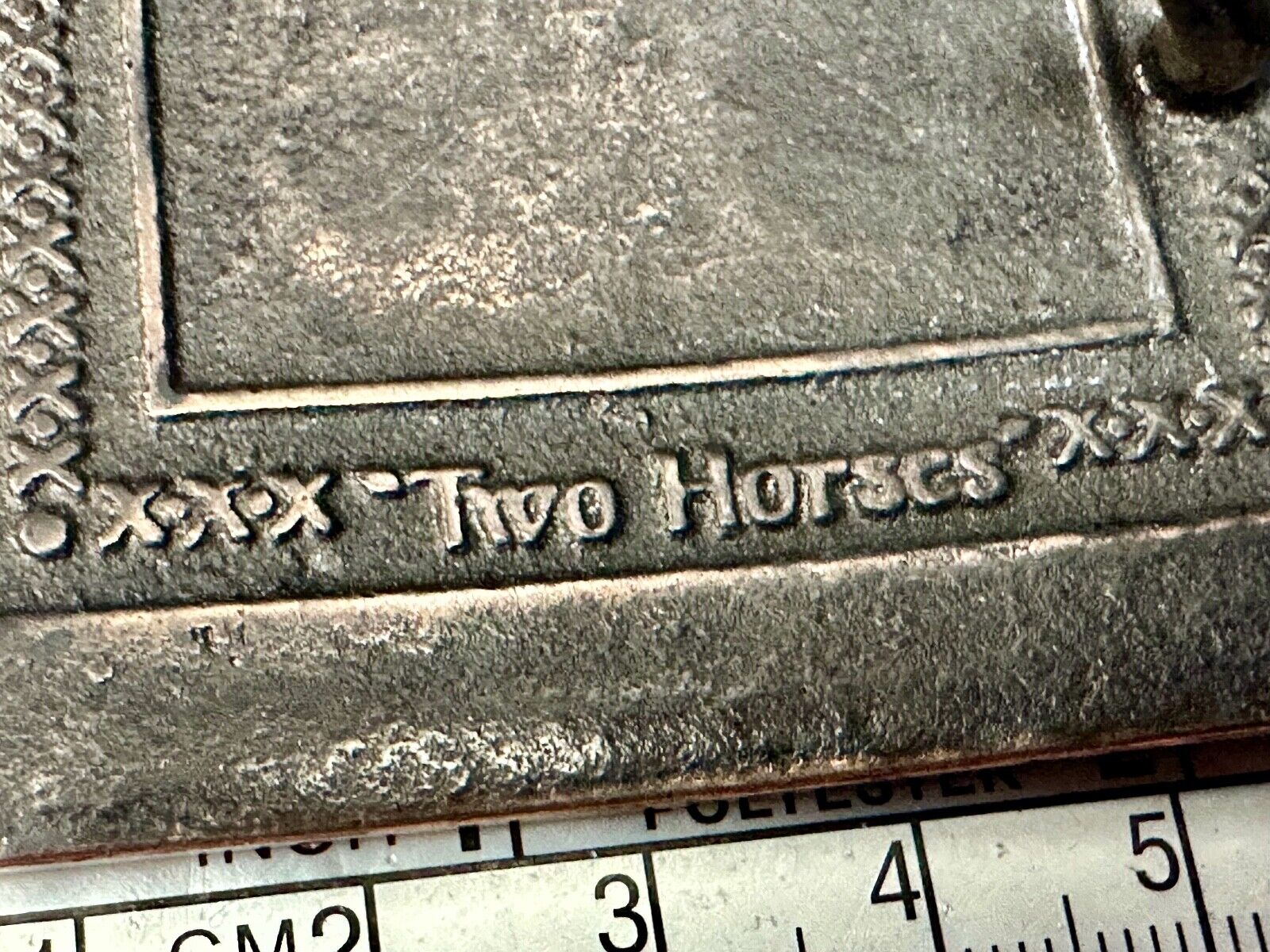 Two Horses - Vintage Tech Ether Guild ART belt buckle