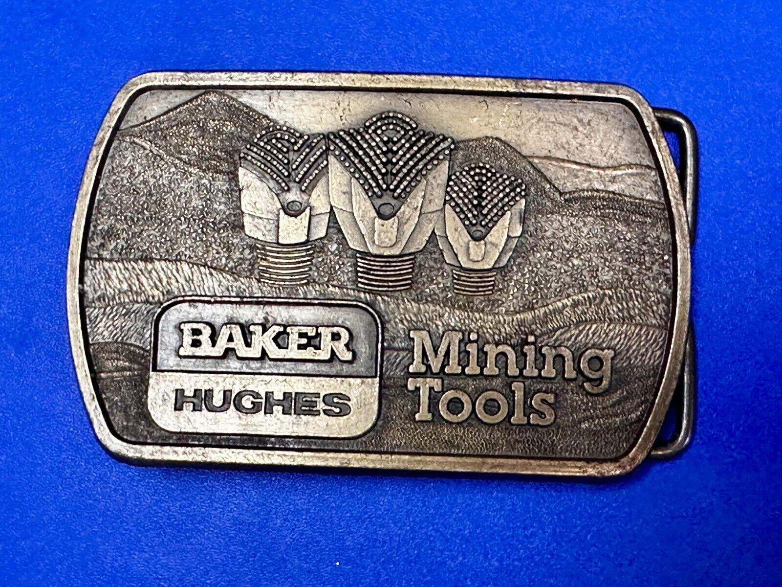 Baker Hughes Mining Tools Mine Drilling Bit Head Advertisement Belt Buckle -1991