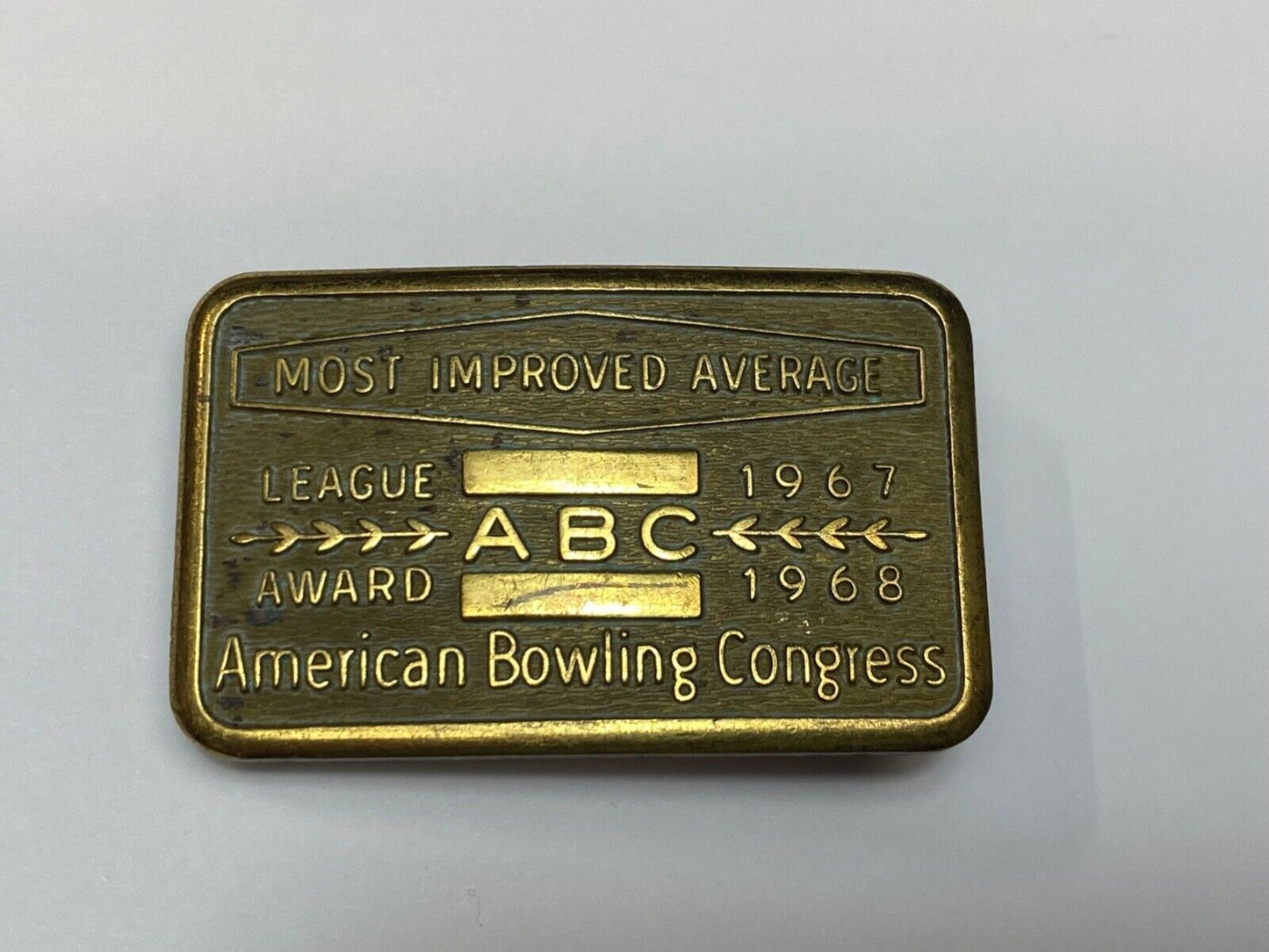 ABC Bowling Bowler's BLANK Most improved average award belt buckle NOT engraved!