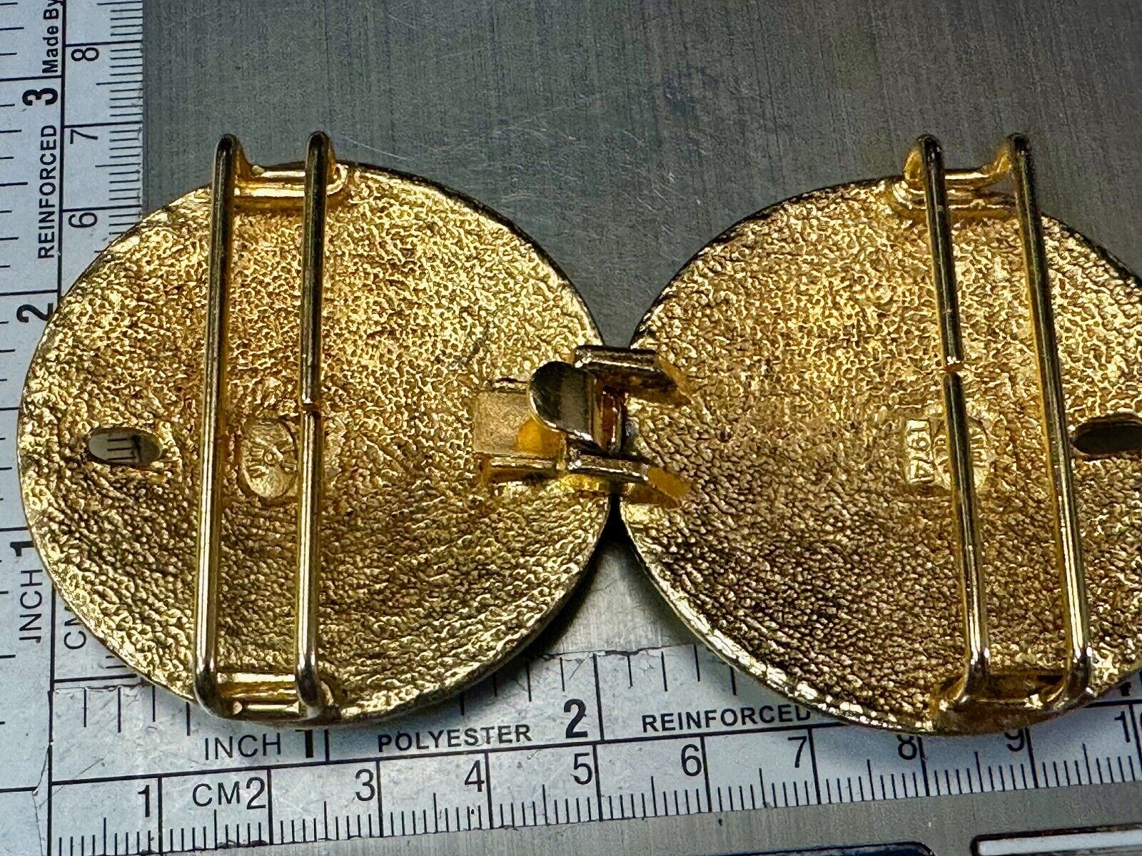Two piece interconnecting Sand Dollars  vintage belt buckle by Mimi Di N