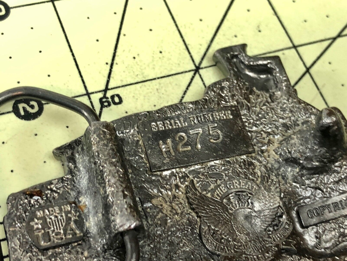 Vintage 1981 Figural train cut out locomotive Belt Buckle
