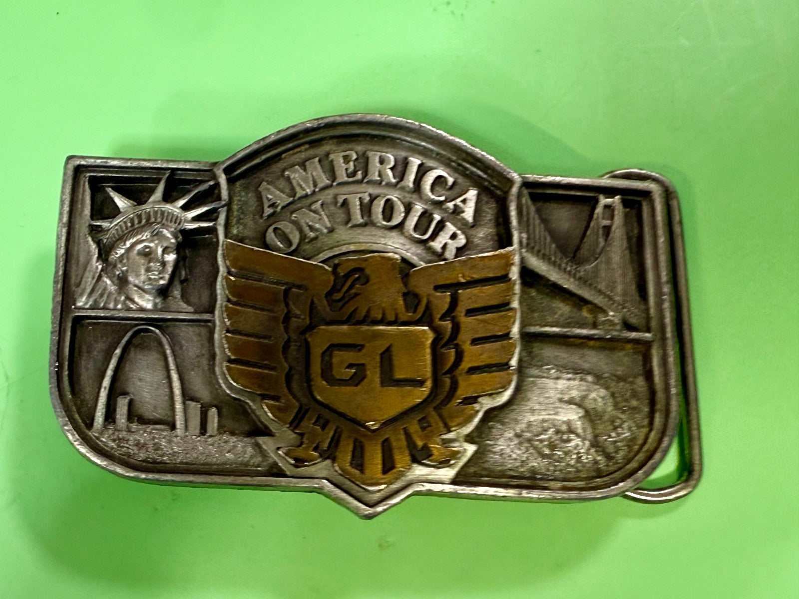 America on Tour Honda Motor Company Gold Wing Statue of Liberty Belt Buckle