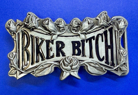 BIKER BITCH Statement Funny Cool Novelty Motorcycle Lady Biker Rider Belt Buckle