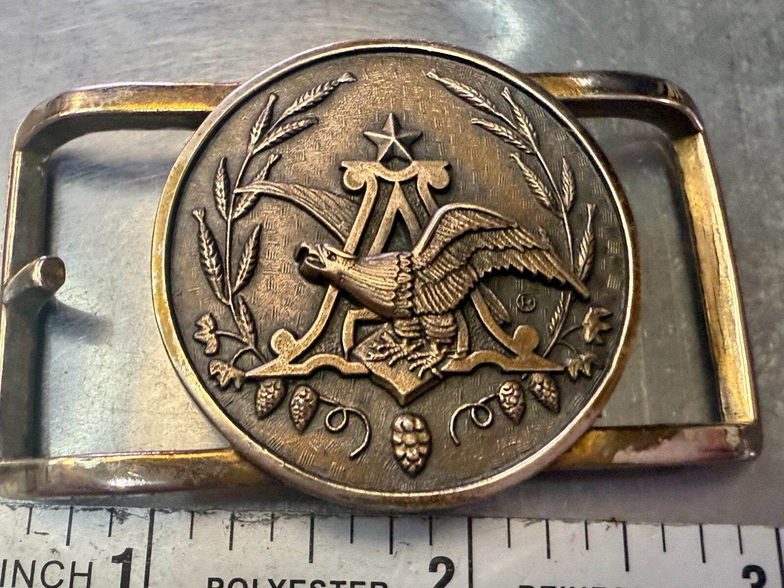 Anheuser Busch Beer Brewing Co Eagle Small Jostens Vintage Belt Buckle