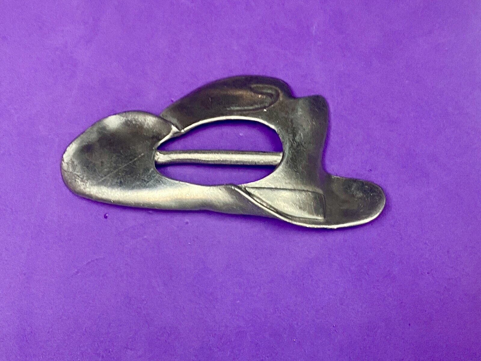 Vintage Cowboy Hat Silver Tone Western Belt Slide Buckle By Ultracraft