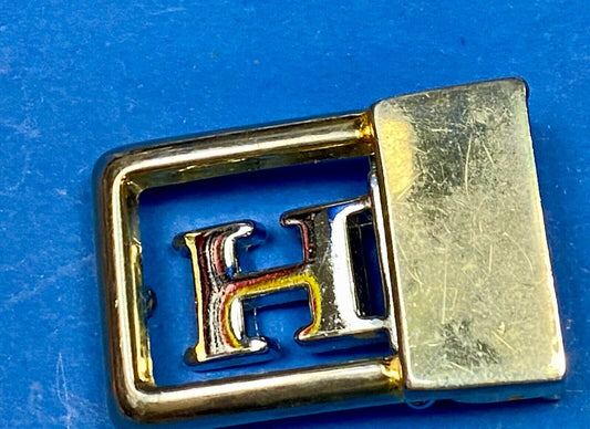Vintage Gold And Silver Color Letter H Monogram Initial Belt Buckle