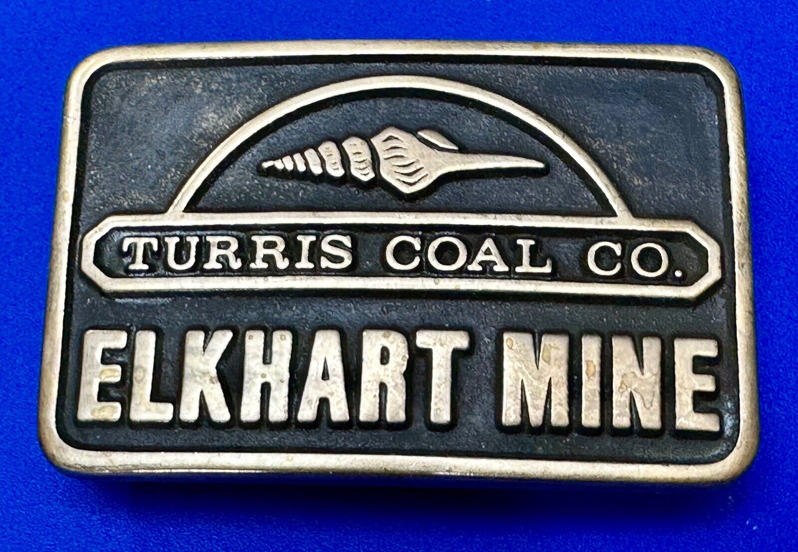 Turris Coal Company Elkhart Mine Illinois Solid Brass Anacortes Belt Buckle