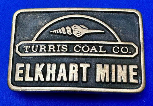 Turris Coal Company Elkhart Mine Illinois Solid Brass Anacortes Belt Buckle