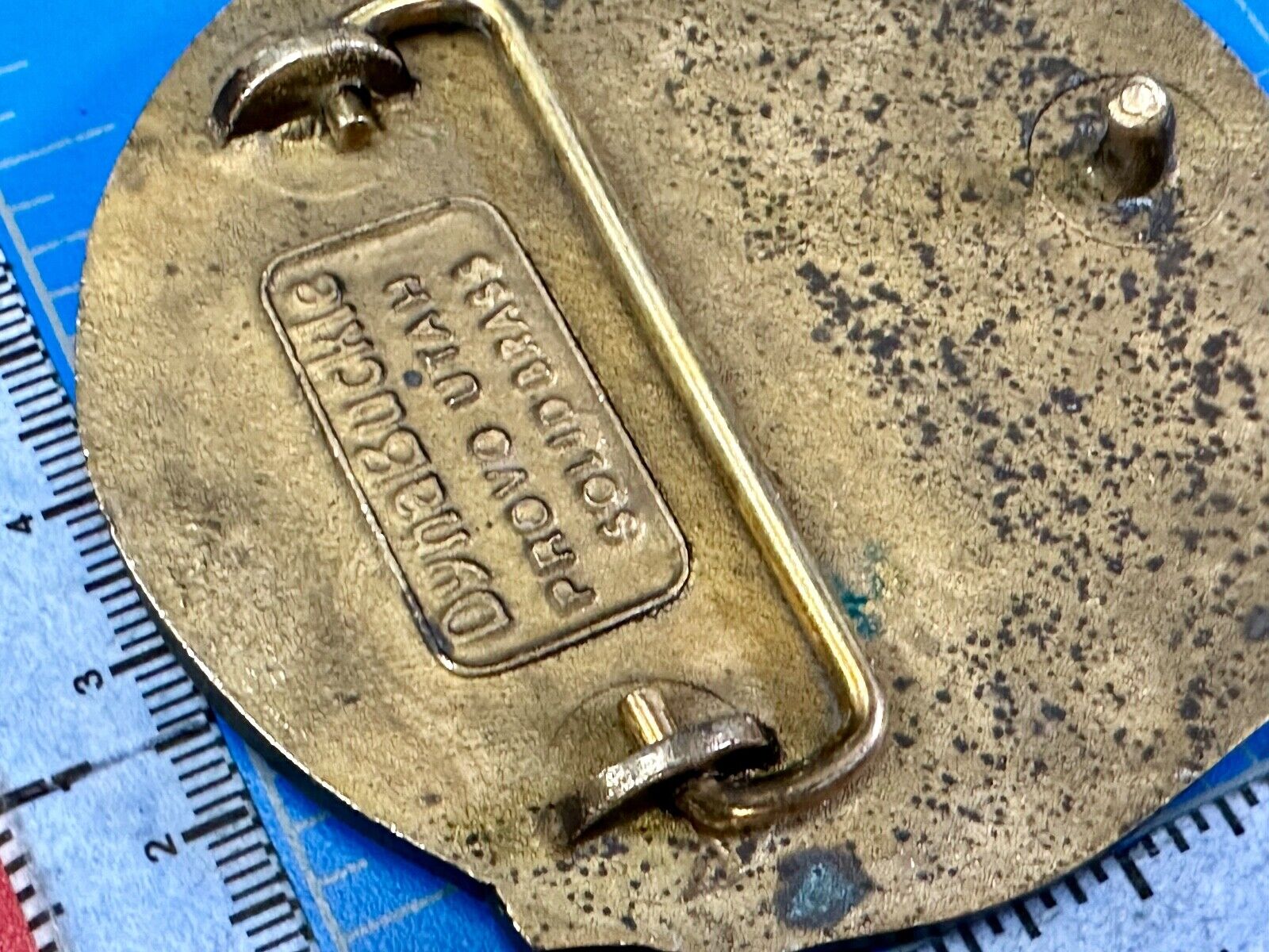 The Geological Society of America vintage solid brass round belt buckle