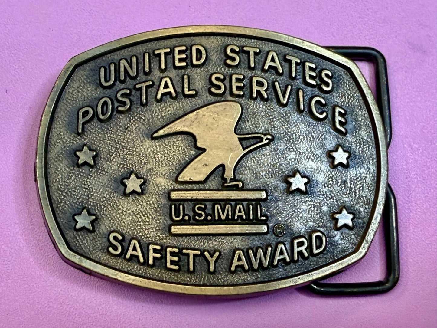 United States Postal Service Safety Award U.S Mail Commemorative RJ Belt Buckle