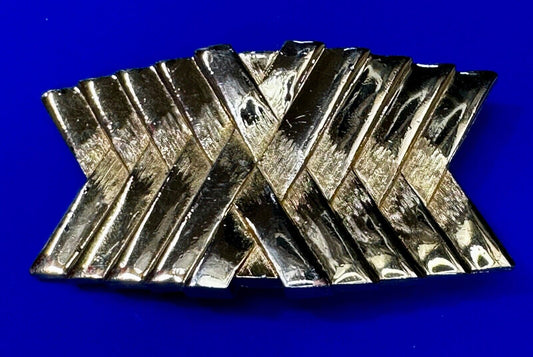 Abstract X Patten Design Hippy Boho Vibe Large Gold Tone Vintage Belt Buckle
