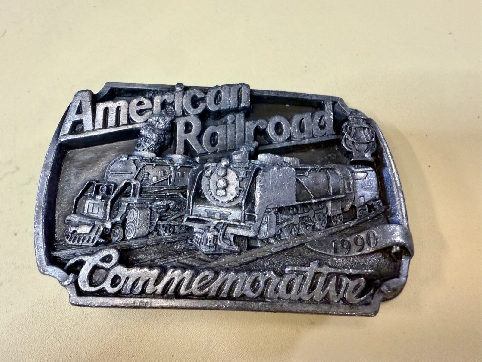 American Railroad Commemorative Locomotive Train 1990 Arroyo Grande Belt Buckle