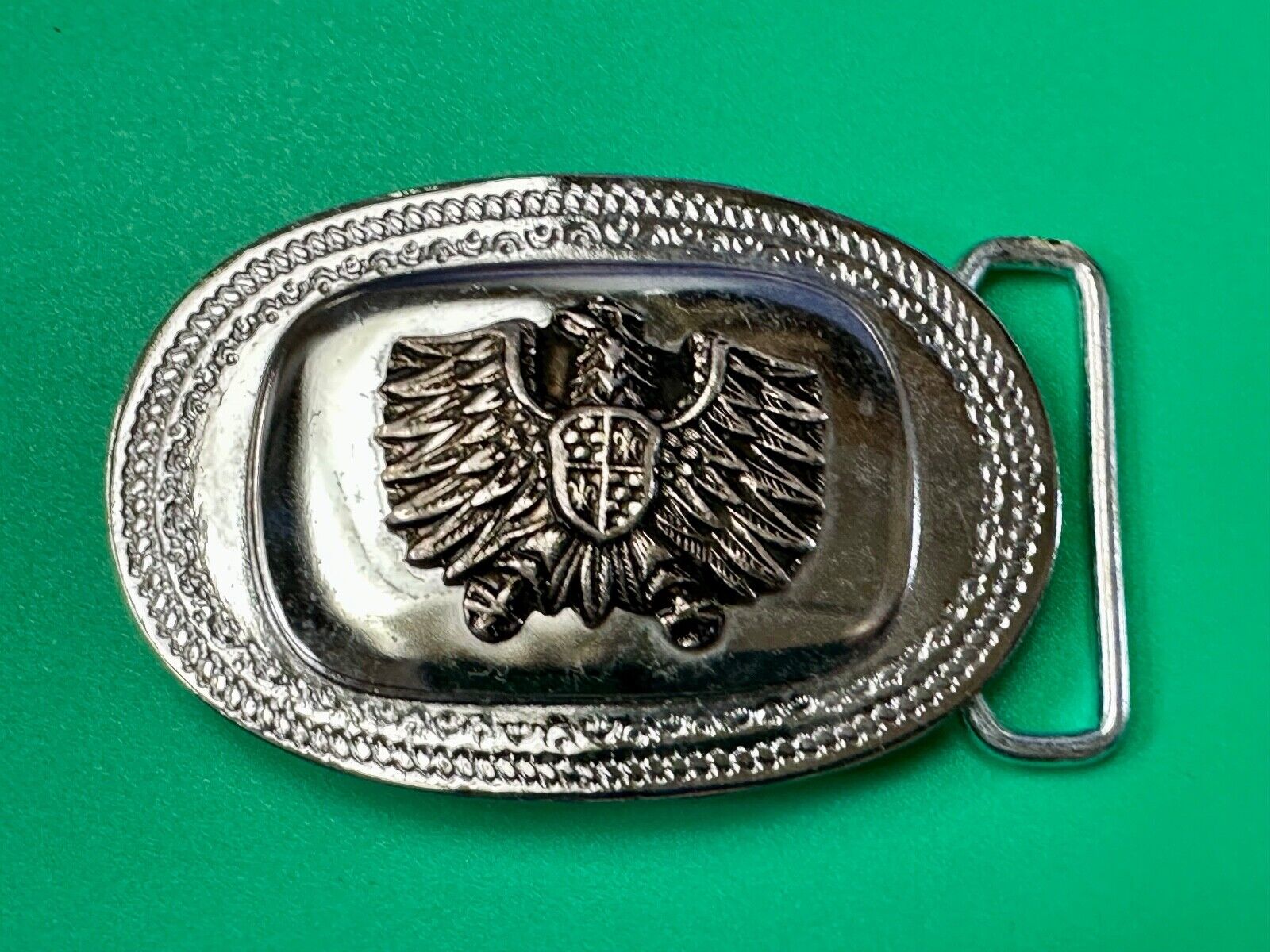 Thunderbird Eagle Shield Crest vintage two tone belt buckle