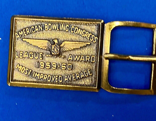 Vintage Belt Buckle 1959 - 60  ABC League Award Bowling - Most Improved Average 