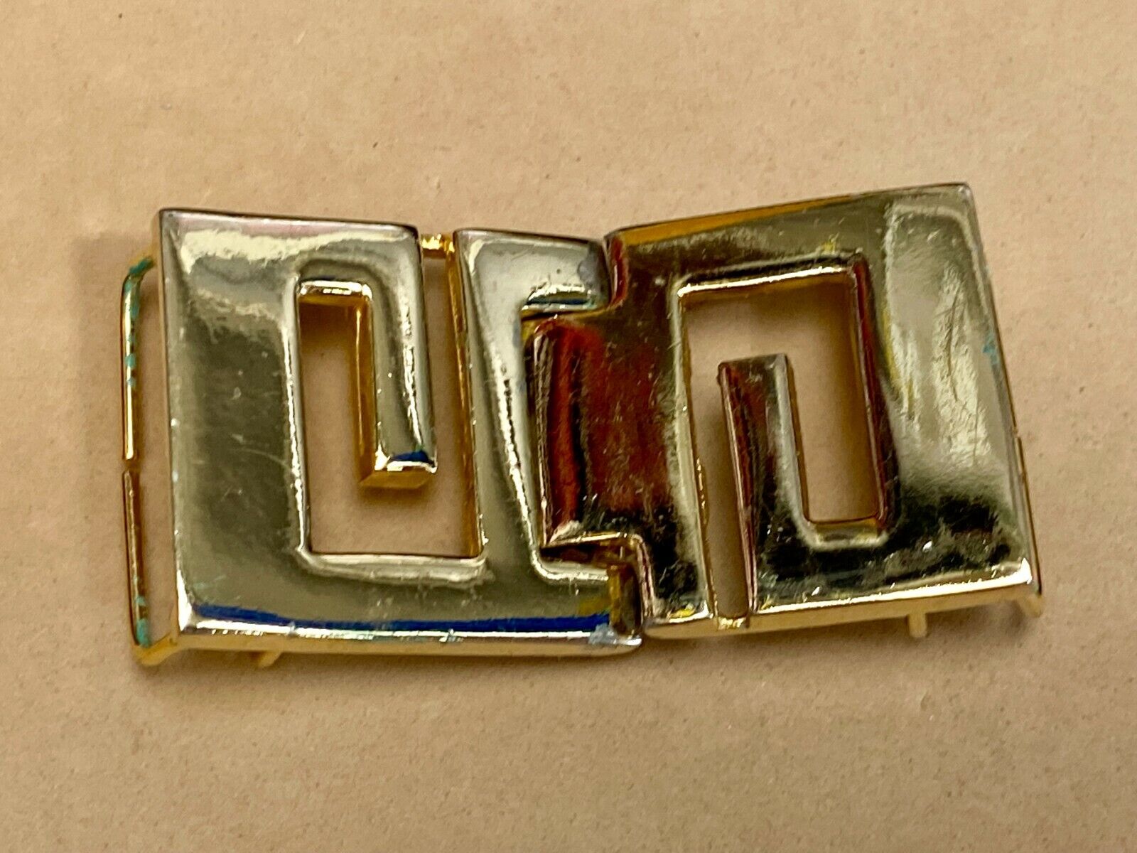 Vintage Gay Boyer Signed Two Piece Interlocking Belt Buckle