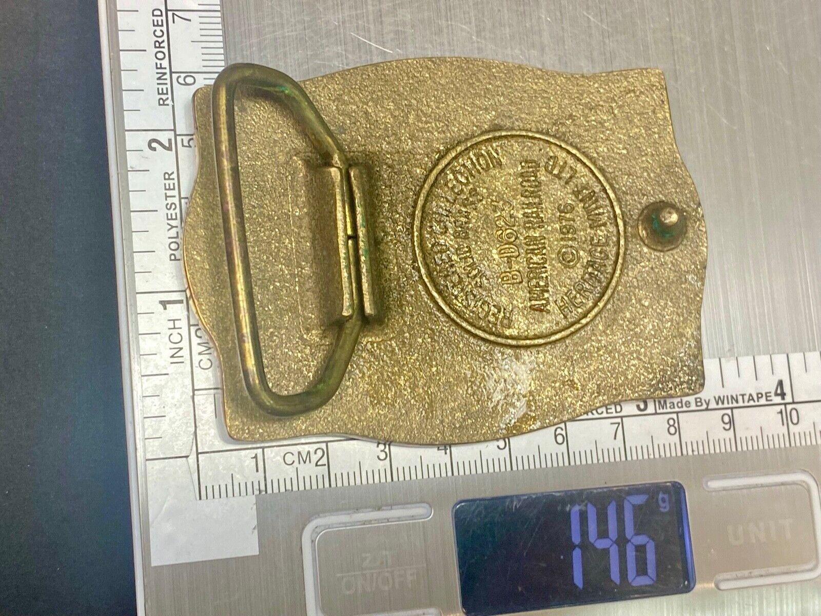 Vintage 1976 American Rr Railroad Solid Brass Train Belt Buckle Heritage Mint 