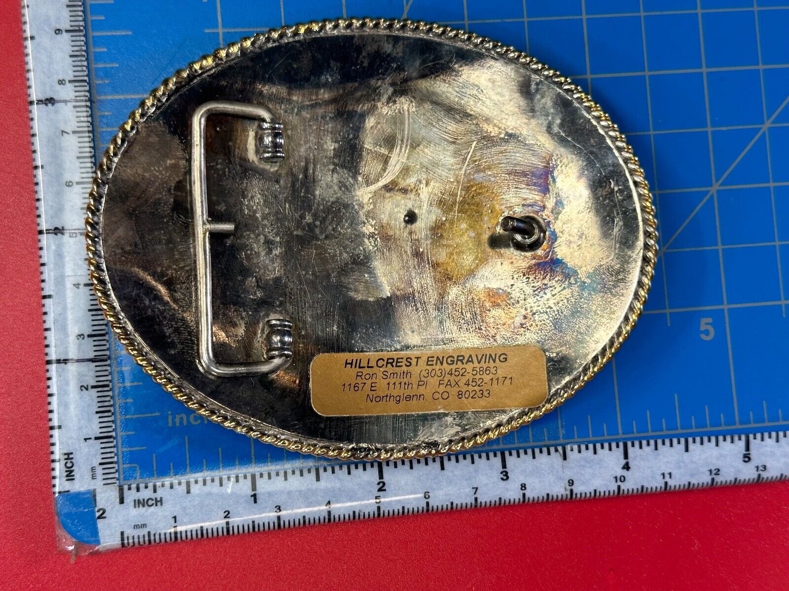 TEXAS Inlaid Coral Chip  JR Open Weanling Filly 1997 Futurity Trophy belt buckle
