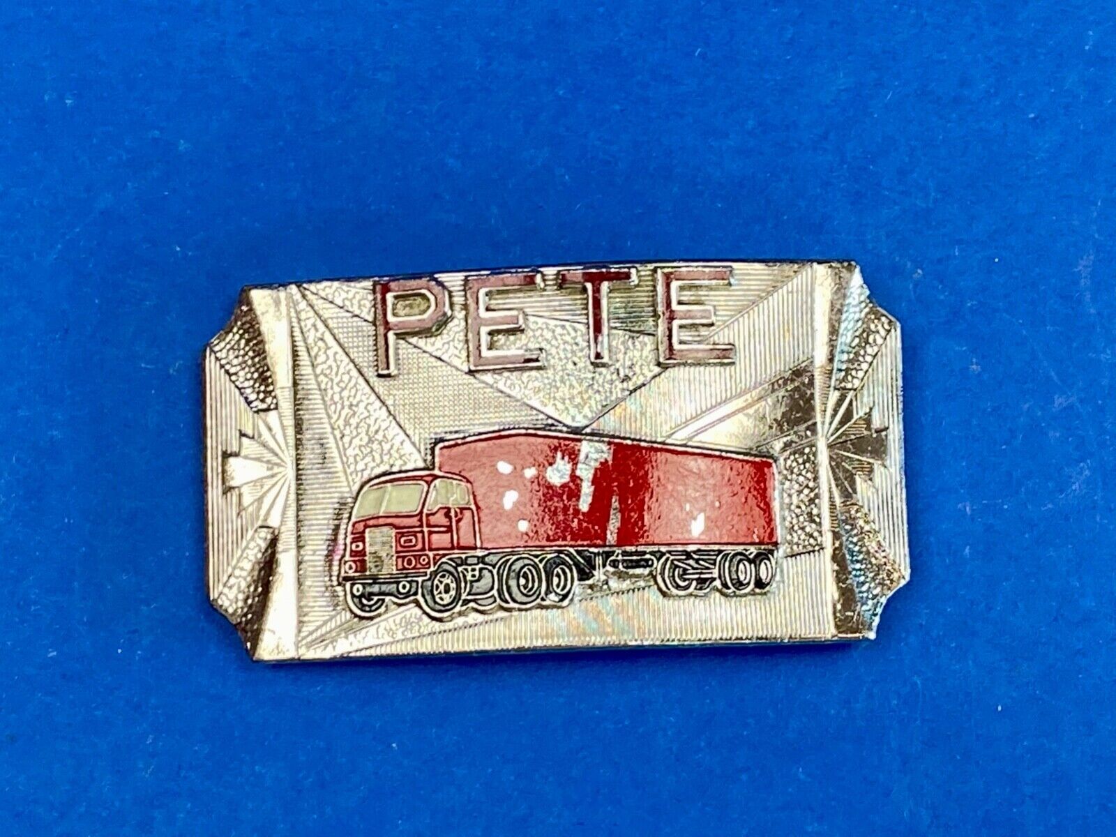 Vintage Hook-Fast Semi Drivers Big Rig Name Pete Belt Buckle