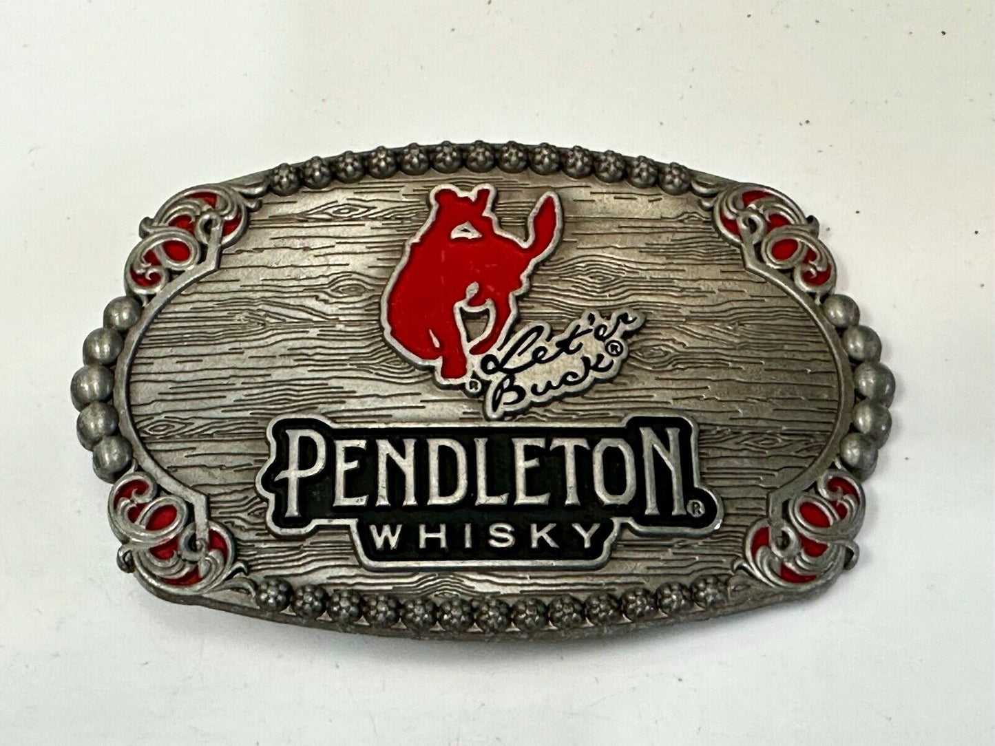 2023 Pendleton Whisky Let'er Buck Montana Silversmith Rodeo Cowboys Belt Buckle