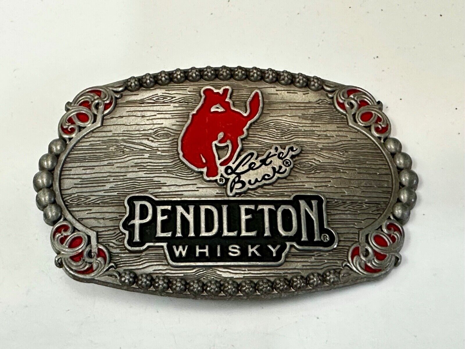 2023 Pendleton Whisky Let'er Buck Montana Silversmith Rodeo Cowboys Belt Buckle