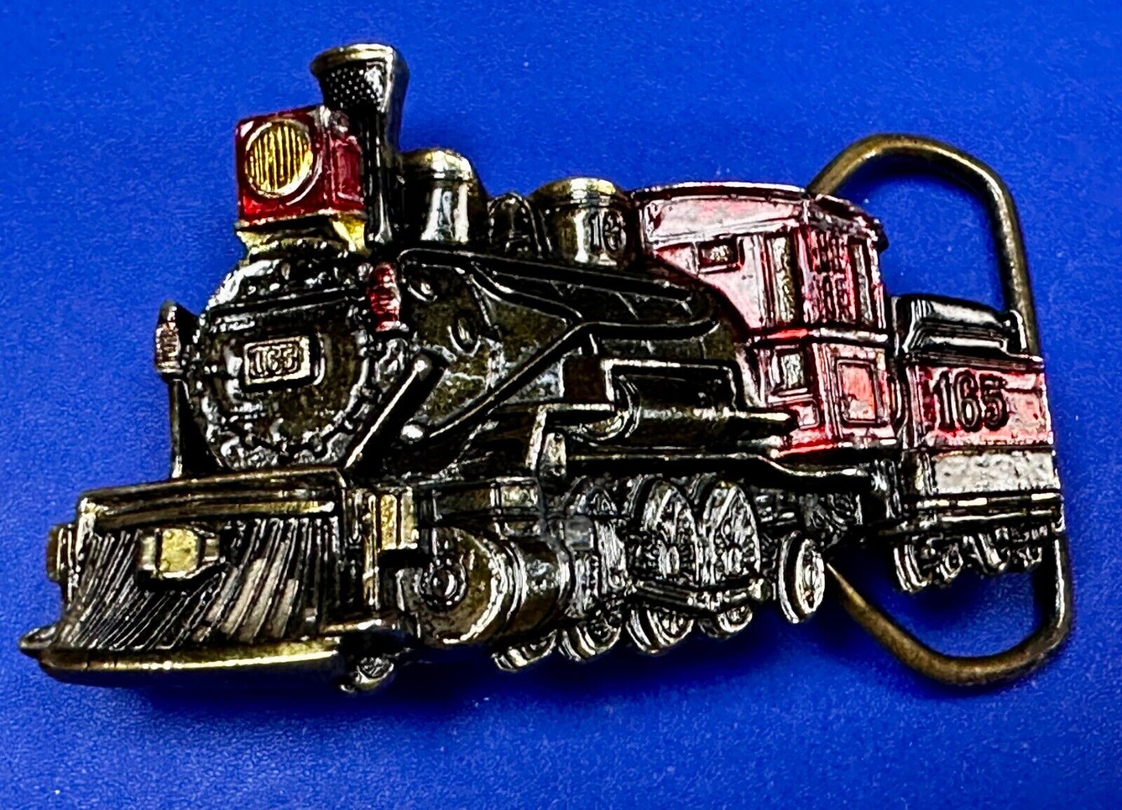 165 Red Locomotive RailRoad Train Vtg. 1981 The Great American Belt Buckle Co