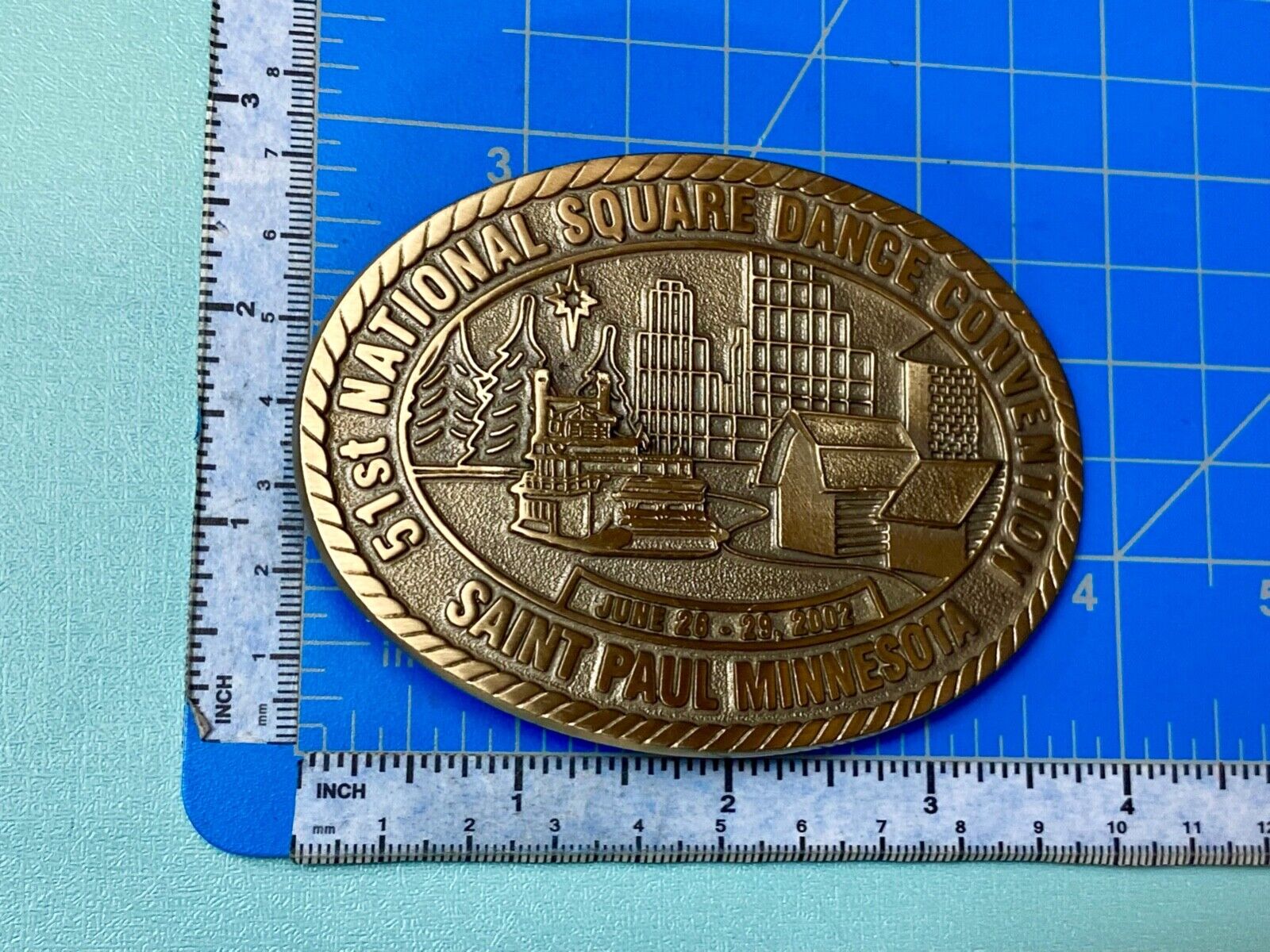 51st National Square Dance Convention belt buckle  Saint Paul Minnesota, 2002