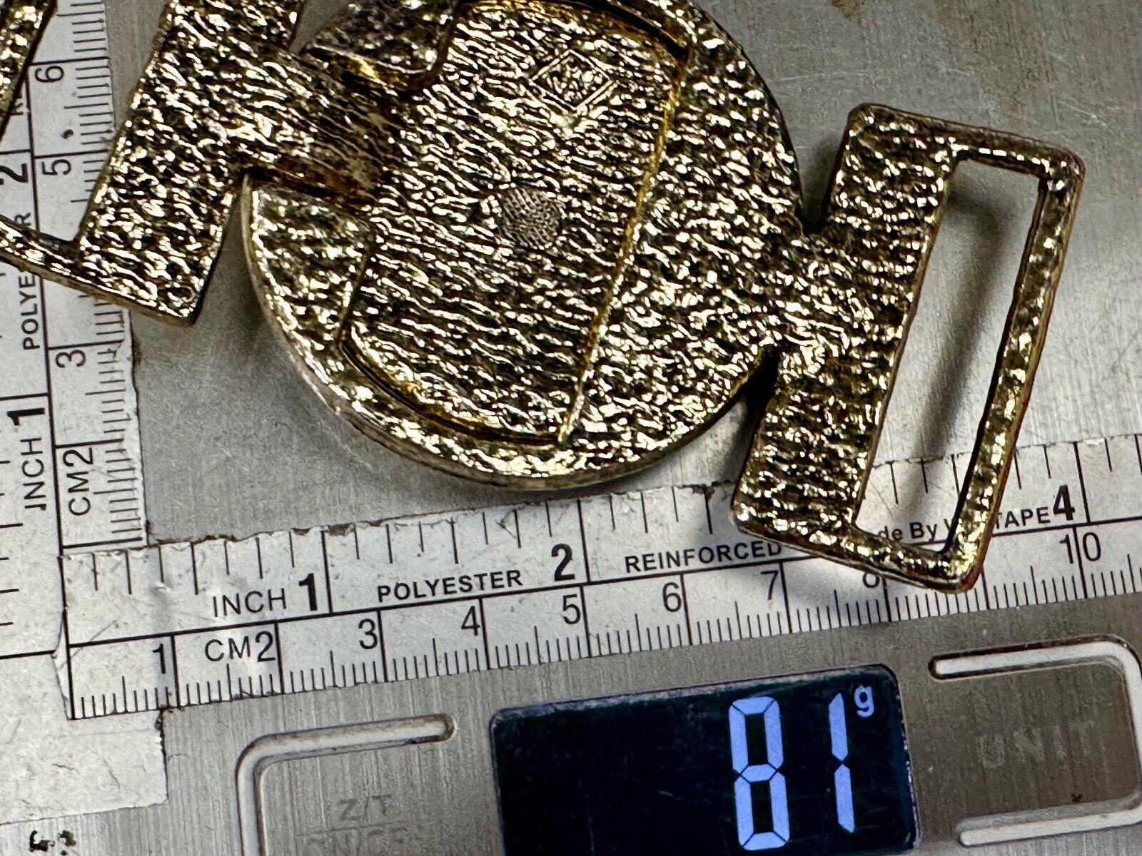 two piece interconnecting gold color belt buckle