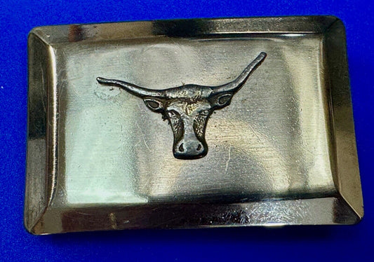 Texas longhorn - Vintage EGE 93 laser diamond etched cut Belt Buckle
