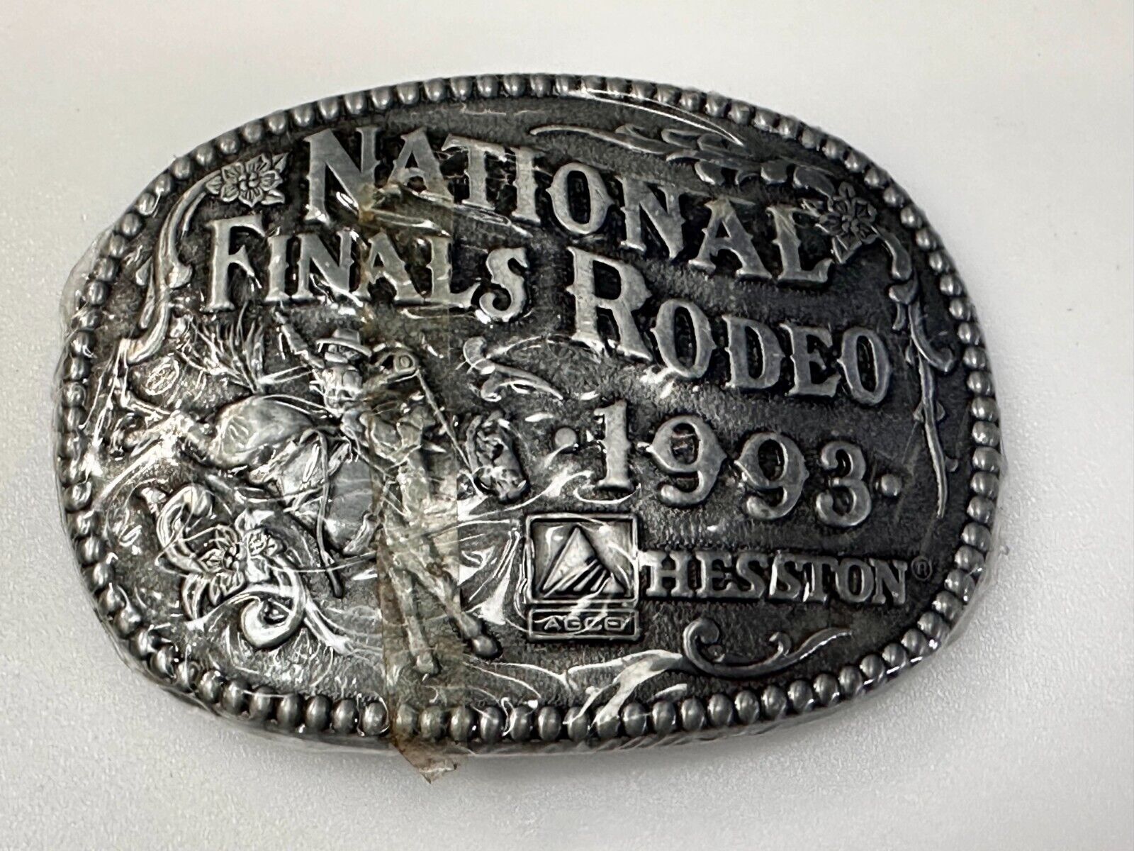 1993 Hesston National Finals Rodeo NFR Cowboys Adult Size NOS Belt Buckle by ADM