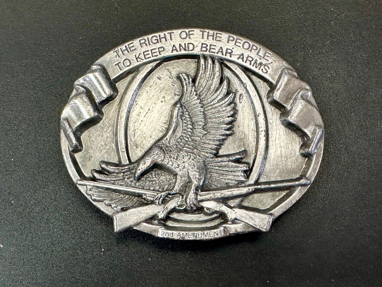 The Right of the People to keep and Bear Arms patriotic Eagle Gun 84 belt buckle