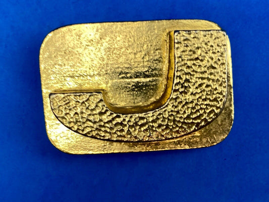 Big gold tone block letter J  belt buckle  - Name, Initial, personal meaning! 