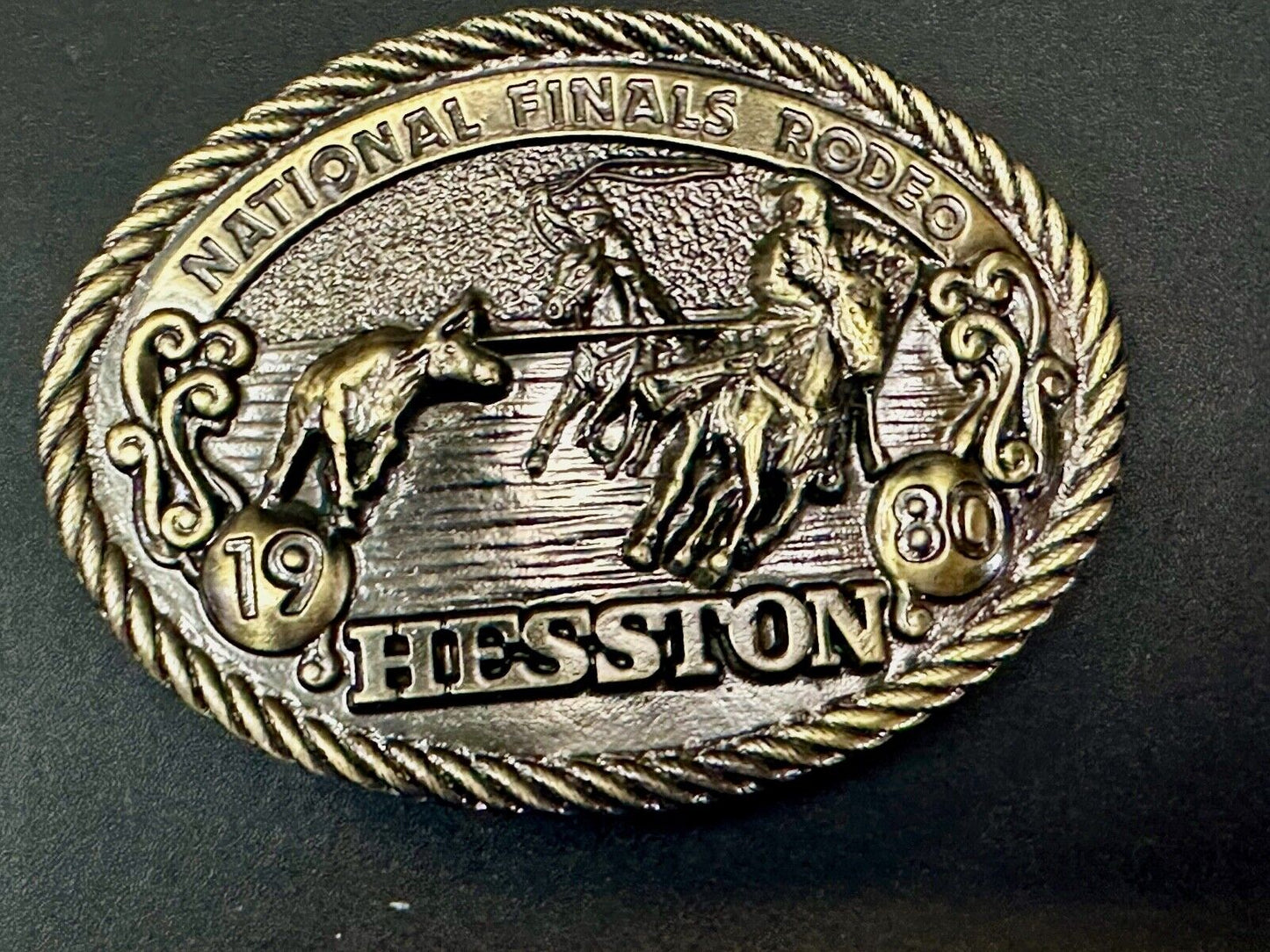 1980 Hesston National Finals Rodeo NFR Limited Edition Collectors Belt Buckle