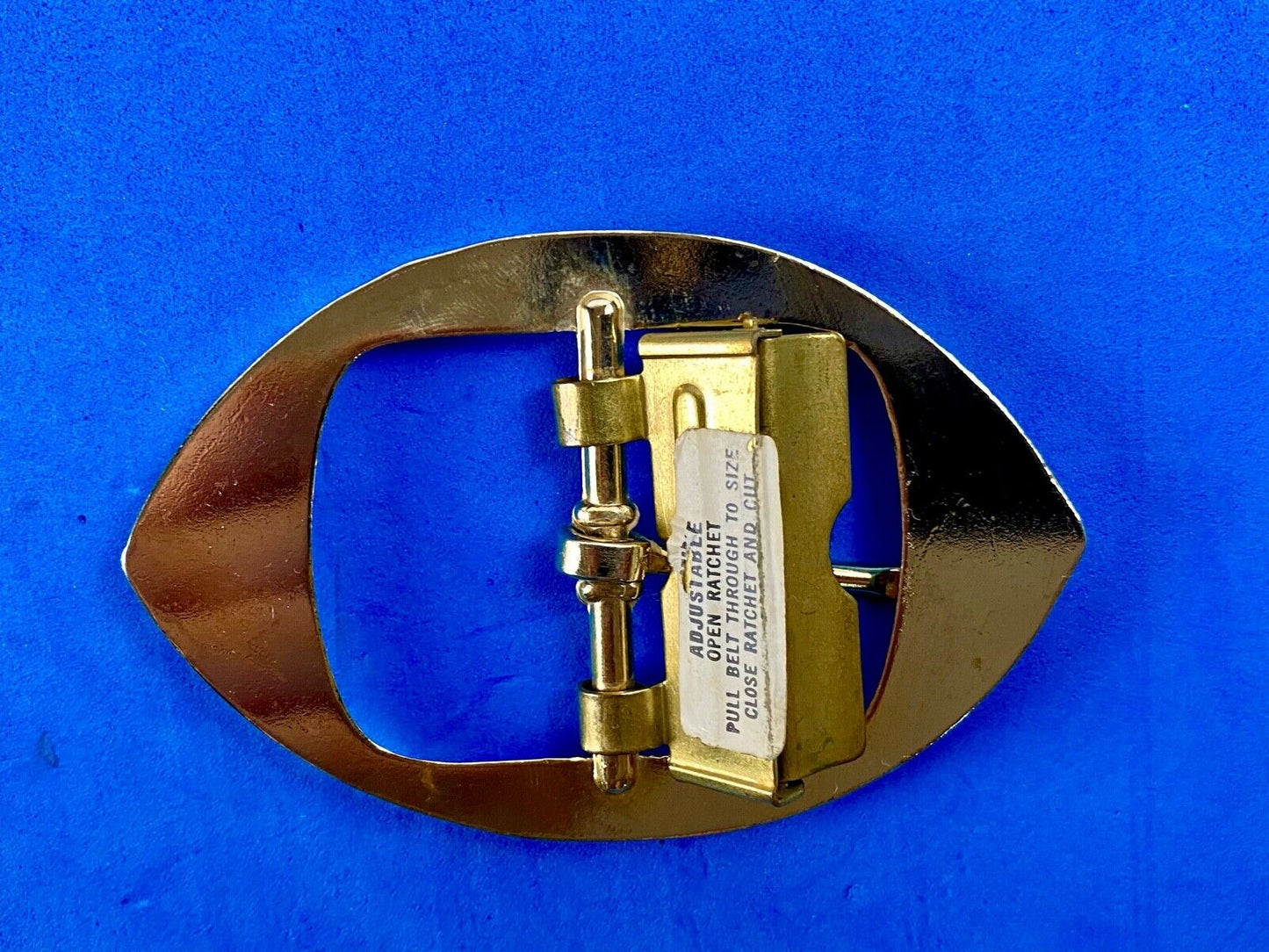 Vintage Gold Tone Open Style Adjustable Open Rachet Belt Buckle 
